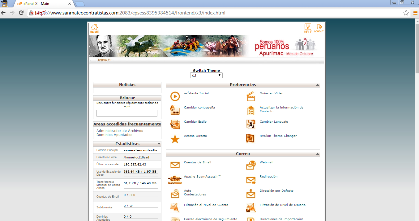 acceso-cpanel-chrome hosting