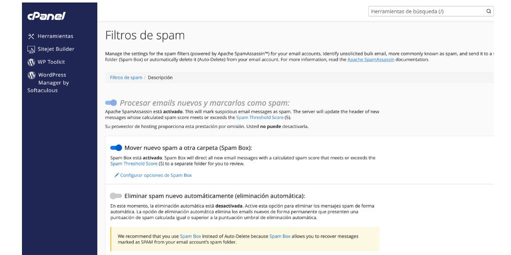 filtros de spam