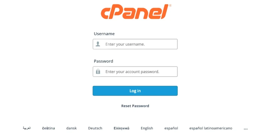 login cpanel